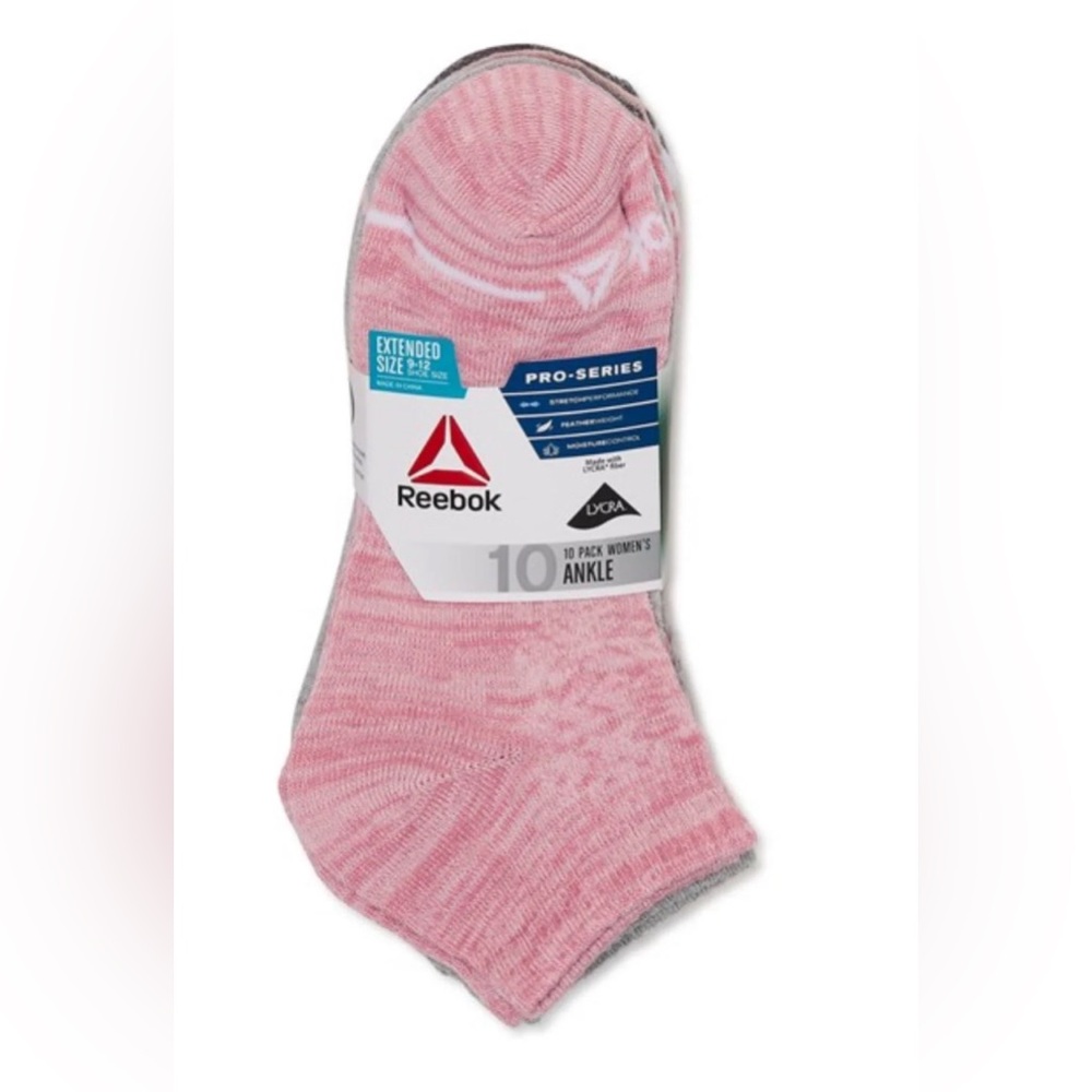 NWT - Reebok Pro-Series Ankle Socks, 10-pack - Picture 2 of 13